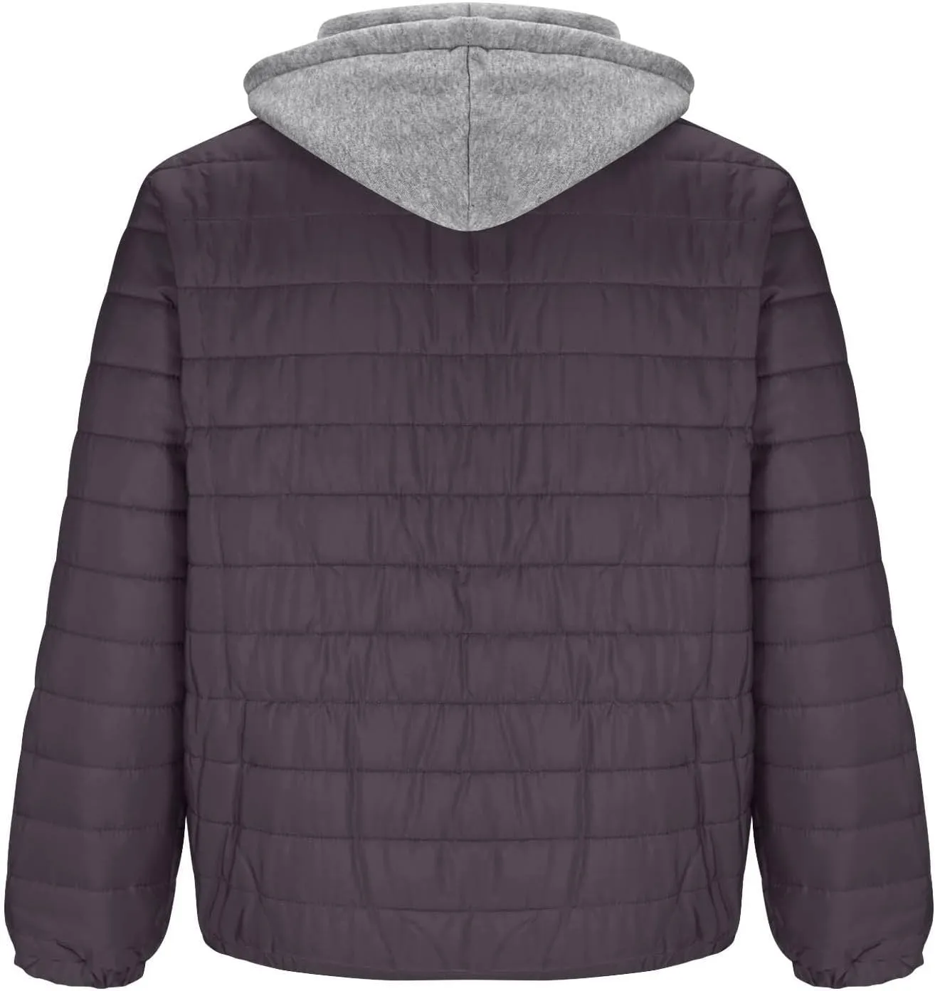 Muscularfit Men's Puffer Jackets with Hood Lightweight Full Zip Coats Winter Warm Padded Jacket Quilted Down Jacket Pockets