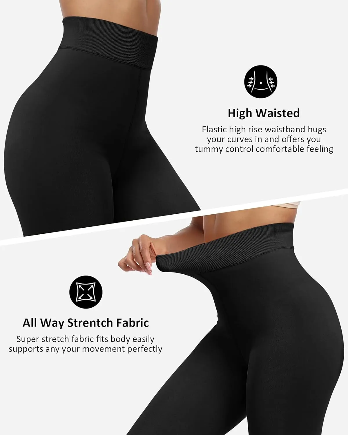NORMOV Winter Warm Fleece Lined Leggings Women,Thick Thermal Velvet Tights