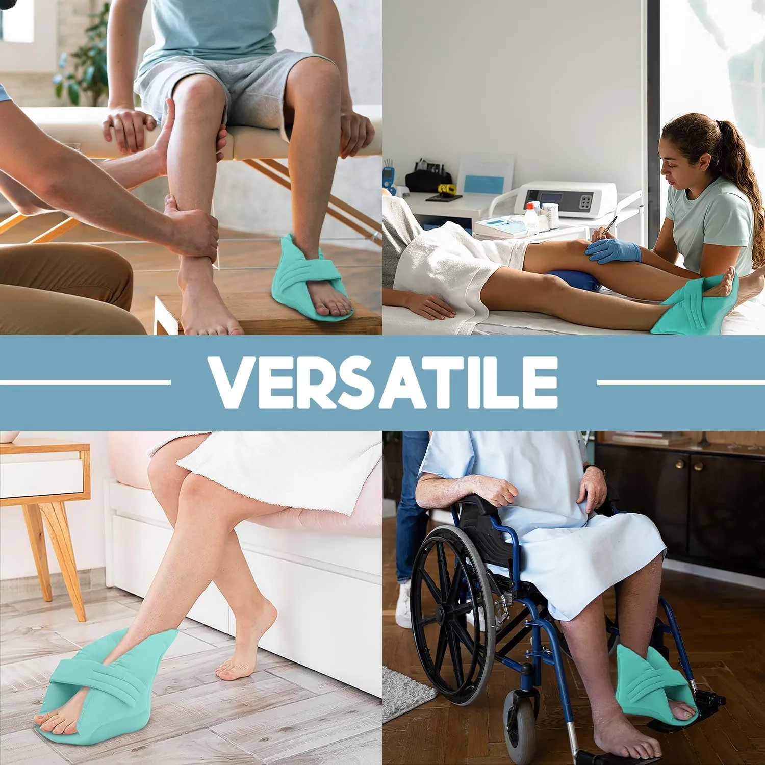 NYOrtho Heel Protector Pressure - 2 Ultra Soft Boots - 2 Double Layer Foot Pillows Pressure Sores - Heel Protectors Bed - Standard Bariatric Size - Extra Gentle Velvet Fabric