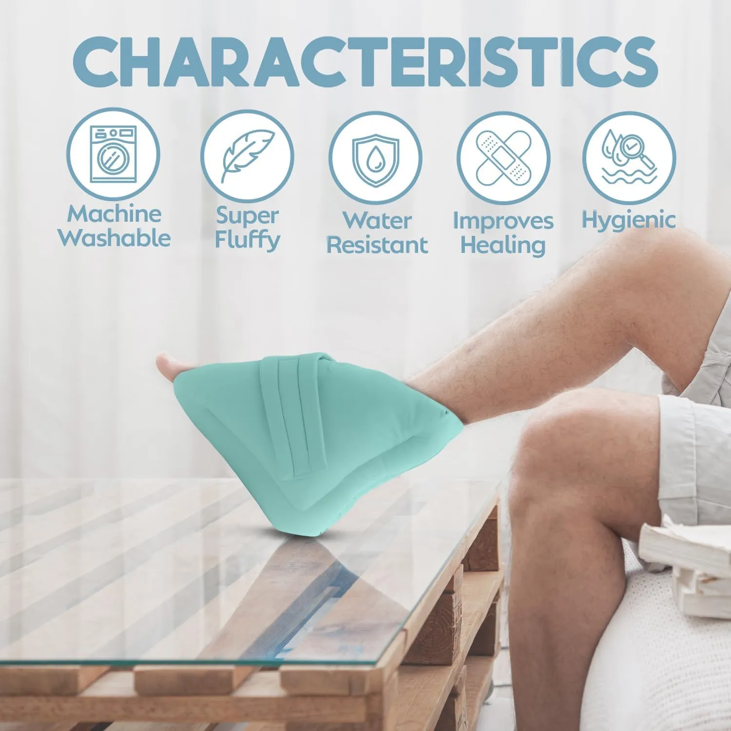 NYOrtho Heel Protector Pressure - 2 Ultra Soft Boots - 2 Double Layer Foot Pillows Pressure Sores - Heel Protectors Bed - Standard Bariatric Size - Extra Gentle Velvet Fabric