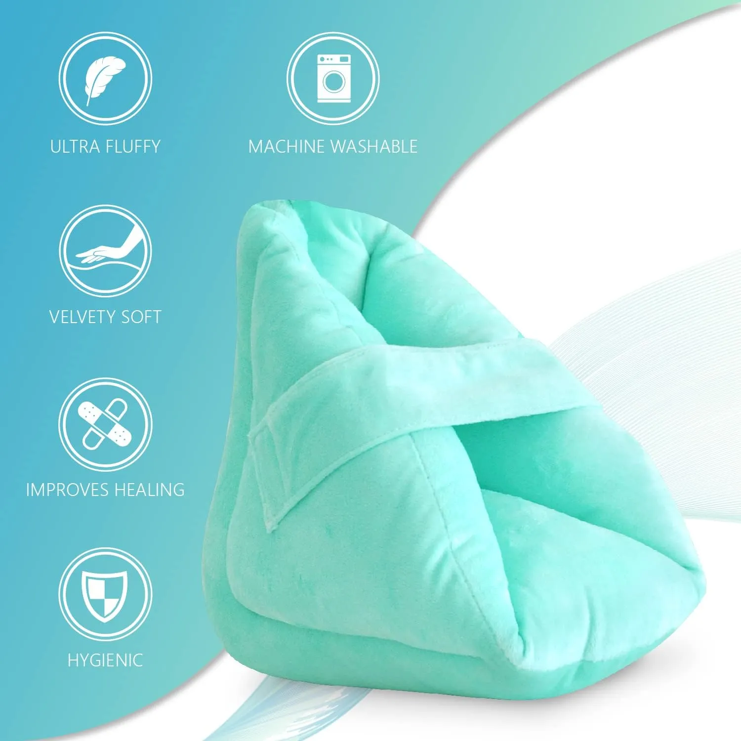NYOrtho Heel Protector Pressure - 2 Ultra Soft Boots - 2 Double Layer Foot Pillows Pressure Sores - Heel Protectors Bed - Standard Bariatric Size - Extra Gentle Velvet Fabric