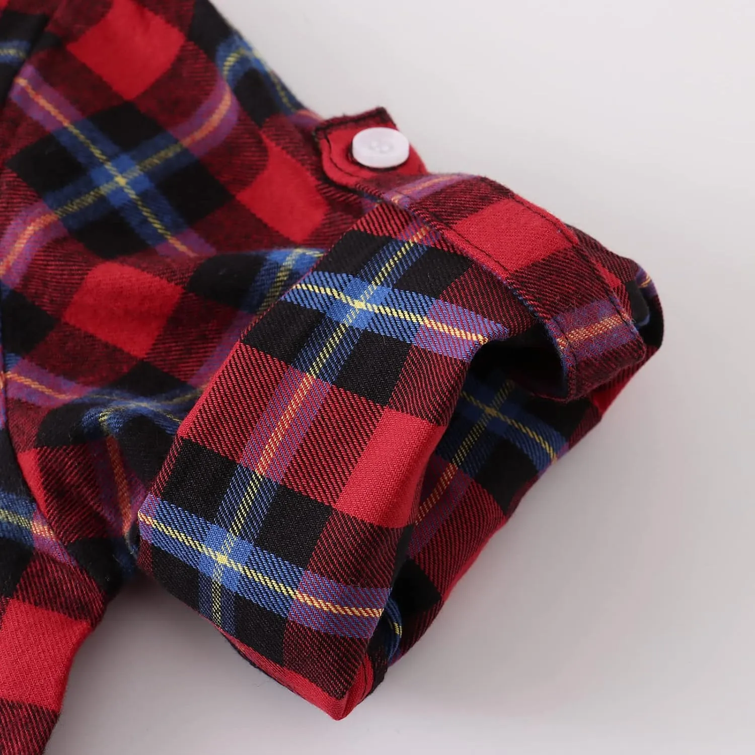 OCHENTA Little Big Boys Girls & Mens Plaid Flannel Shirt Button Down Family Matching Outfits