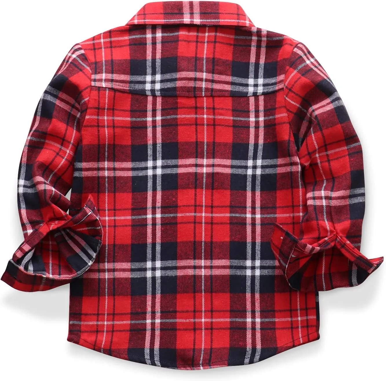 OCHENTA Little Big Boys Girls & Mens Plaid Flannel Shirt Button Down Family Matching Outfits
