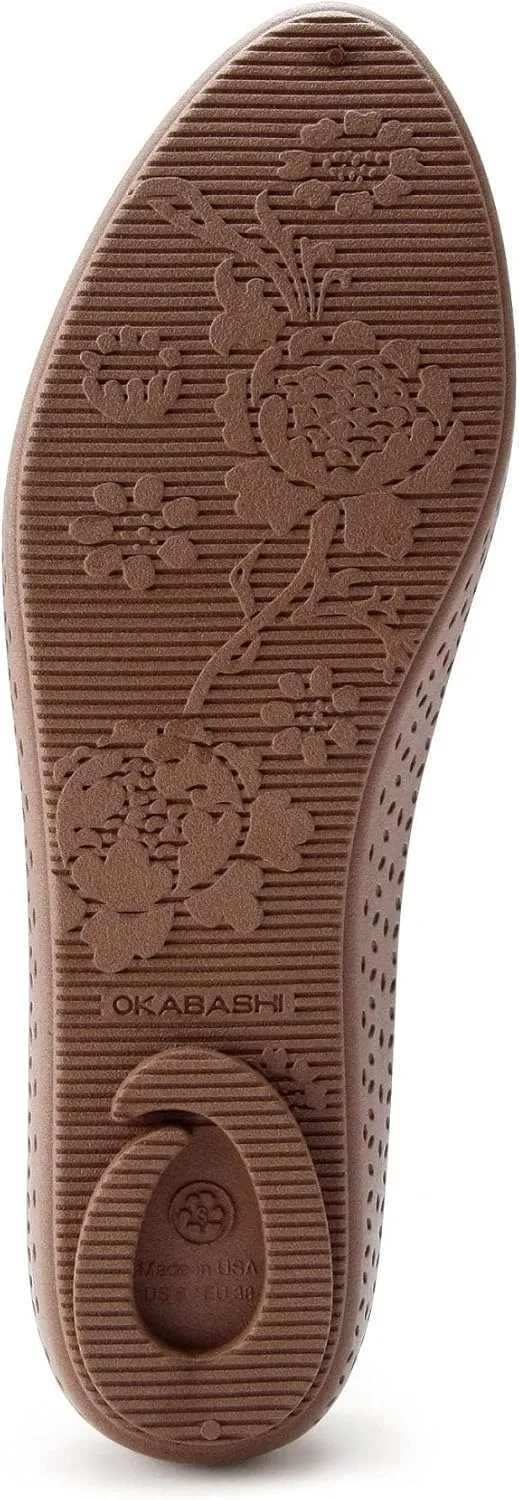 OKABASHI Women's Samantha Ballet Flat | Daily Slip-on Shoes w/Arch Support | Helps Relieve Foot Soreness & Pain | Sustainably Made in The USA
