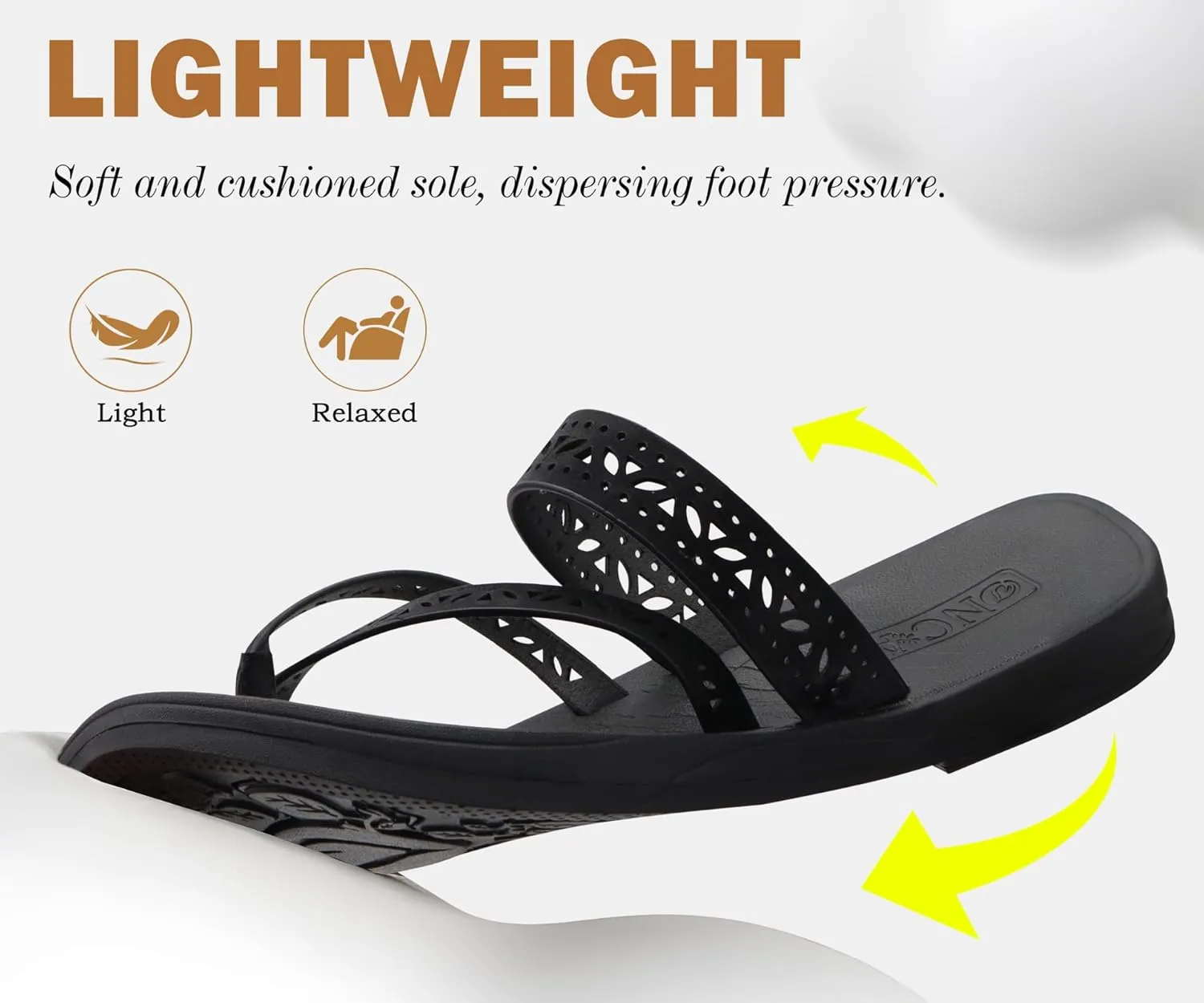 ONCAI Flip Flops for Womens,Flat Dressy Thong Sandals Square Toe with Fashion Summer Beach Comfortable Slip On Rubber Soles Size US 6-11