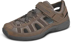 Orthofeet Men's Orthopedic Brown Leather Clearwater Sandals, Size 11