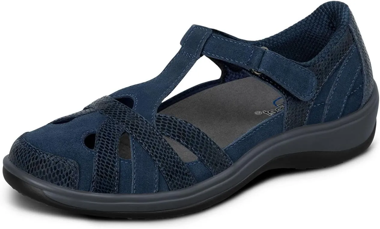 Orthofeet Women's Orthopedic Leather Juno Closed-Toe Sandals