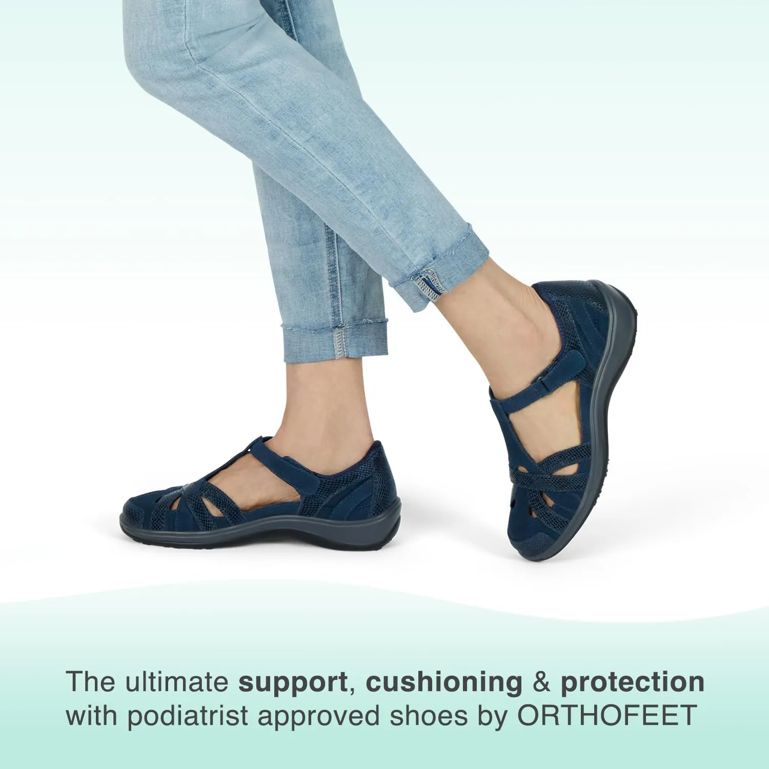 Orthofeet Women's Orthopedic Leather Juno Closed-Toe Sandals