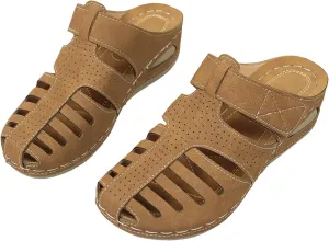 Orthopedic Clogs for Women Wedge Shoes Breathable Mesh Closed Toe Fisherman Platform Sandals Bohemia Gladiator Outdoor Sandal
