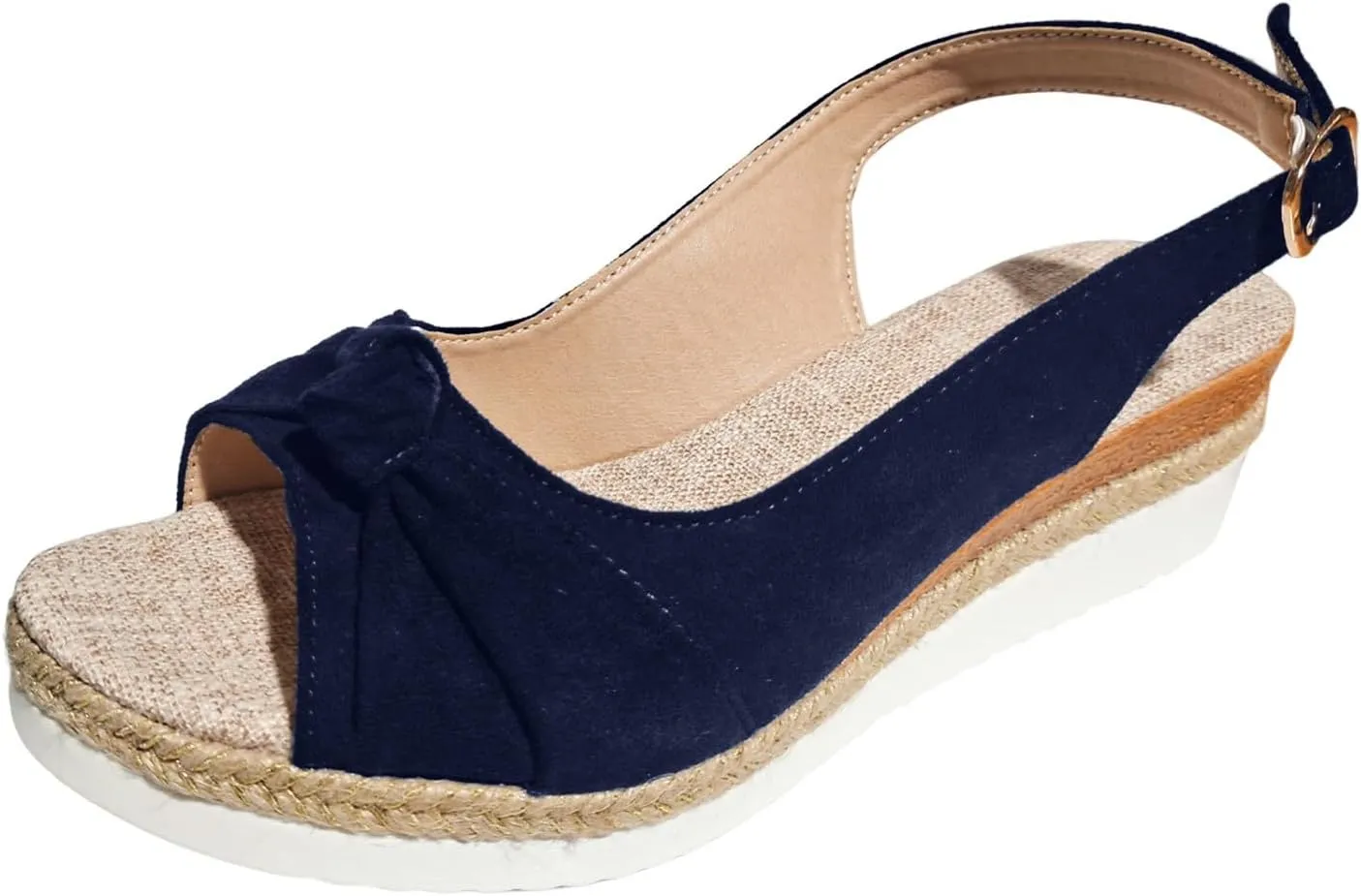 Orthopedic Sandals for Women 2025 Summer Stylish Wedge Open Toe Ankle Strap Slip Platform Sandals Comfortable Casual Bowknot Beach Slippers Shoes with Arch Support
