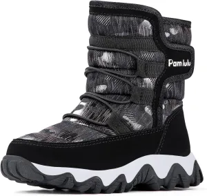 Outdoor Slip Resistant Warm Waterproof Boys Winter Snow Boots for Kids Toddler