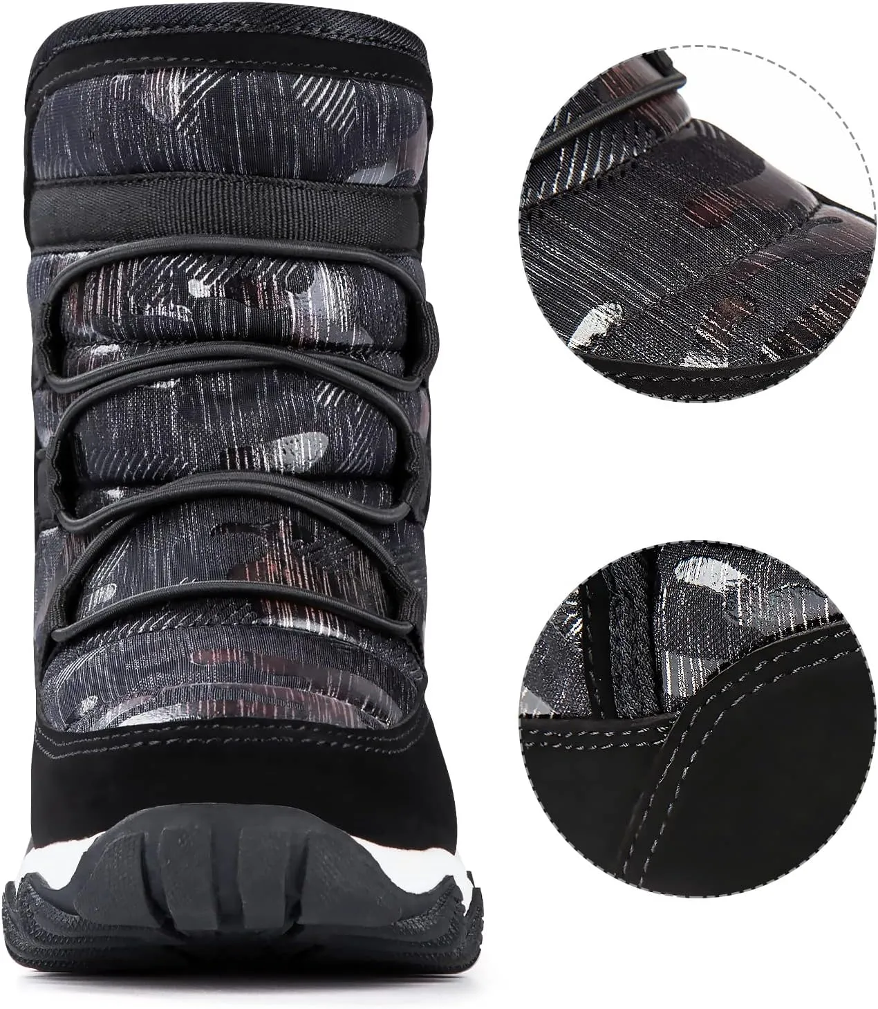 Outdoor Slip Resistant Warm Waterproof Boys Winter Snow Boots for Kids Toddler