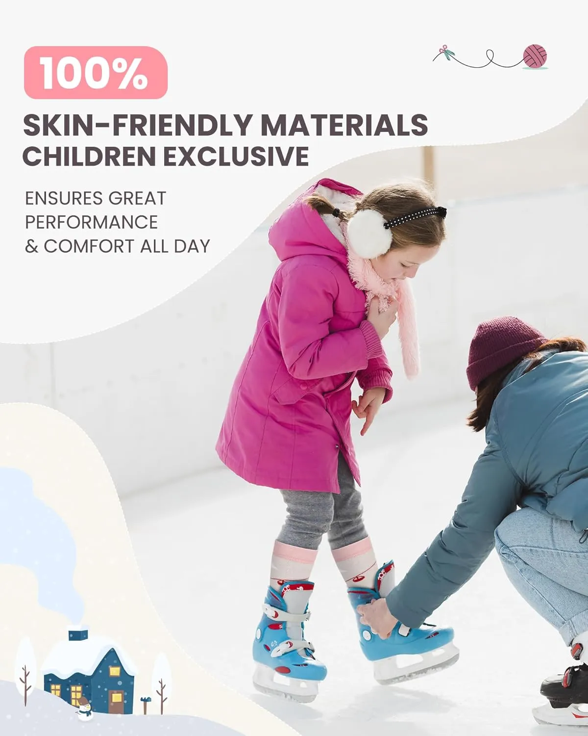 OutdoorMaster Kids Ski Socks, Over the Calf Design, Warm Thermal Snowboard Skating Socks for Boys & Girls