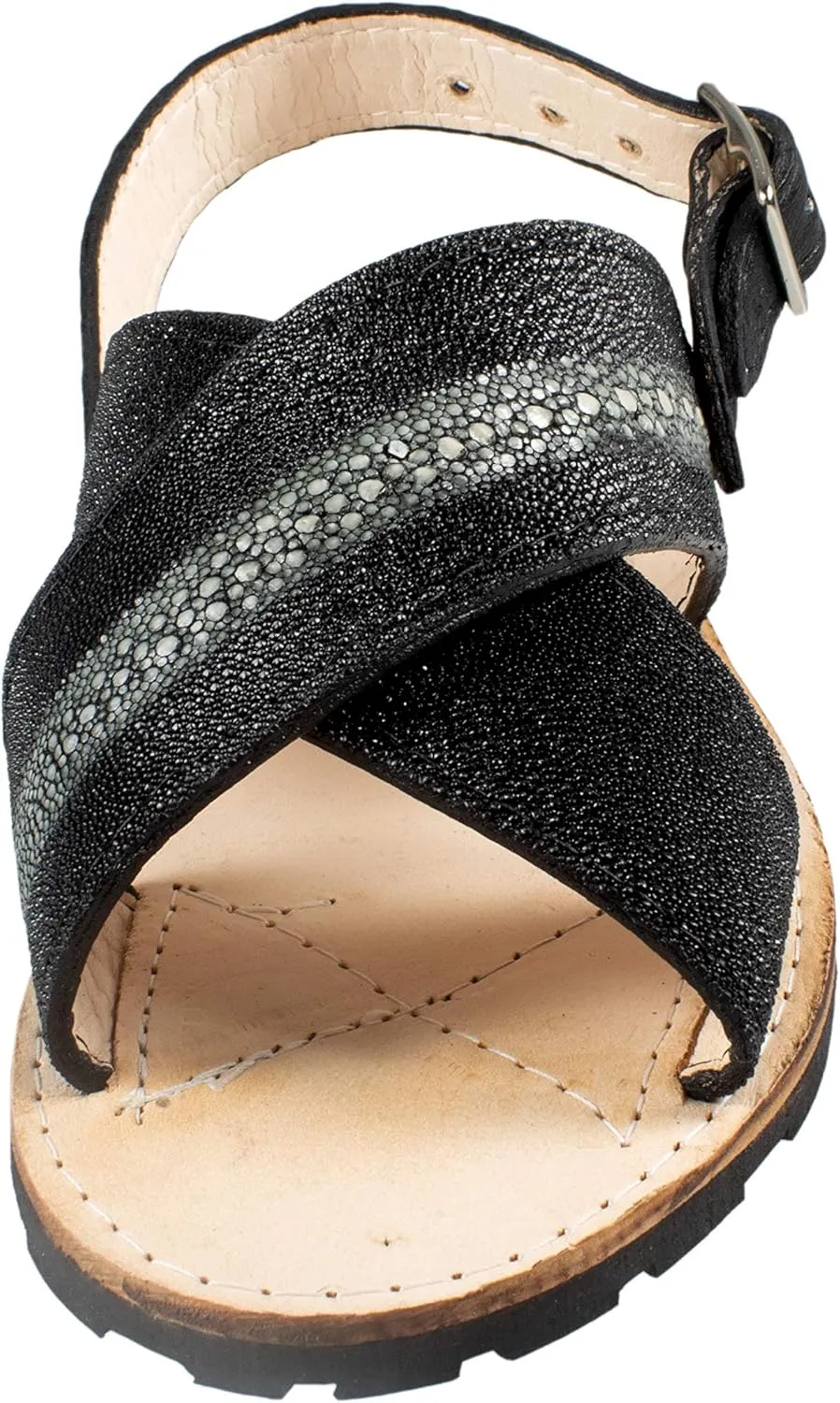 Package Exotic Genuine Stingray Leather Huarache and Cap Color Black