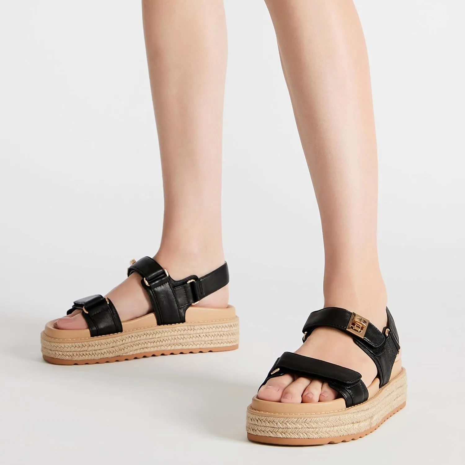 Platform Sandals for Women Sandals Cute And Stylish Open Toe Raffia Sandals Womens Slip On Casual Shoes