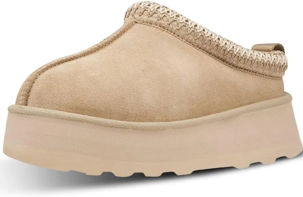 Platform Slippers Mini Boots for Women Fleece Lined Snow Boots Anti-Slip Snow Platform Slippers for Women Winter Outdoor