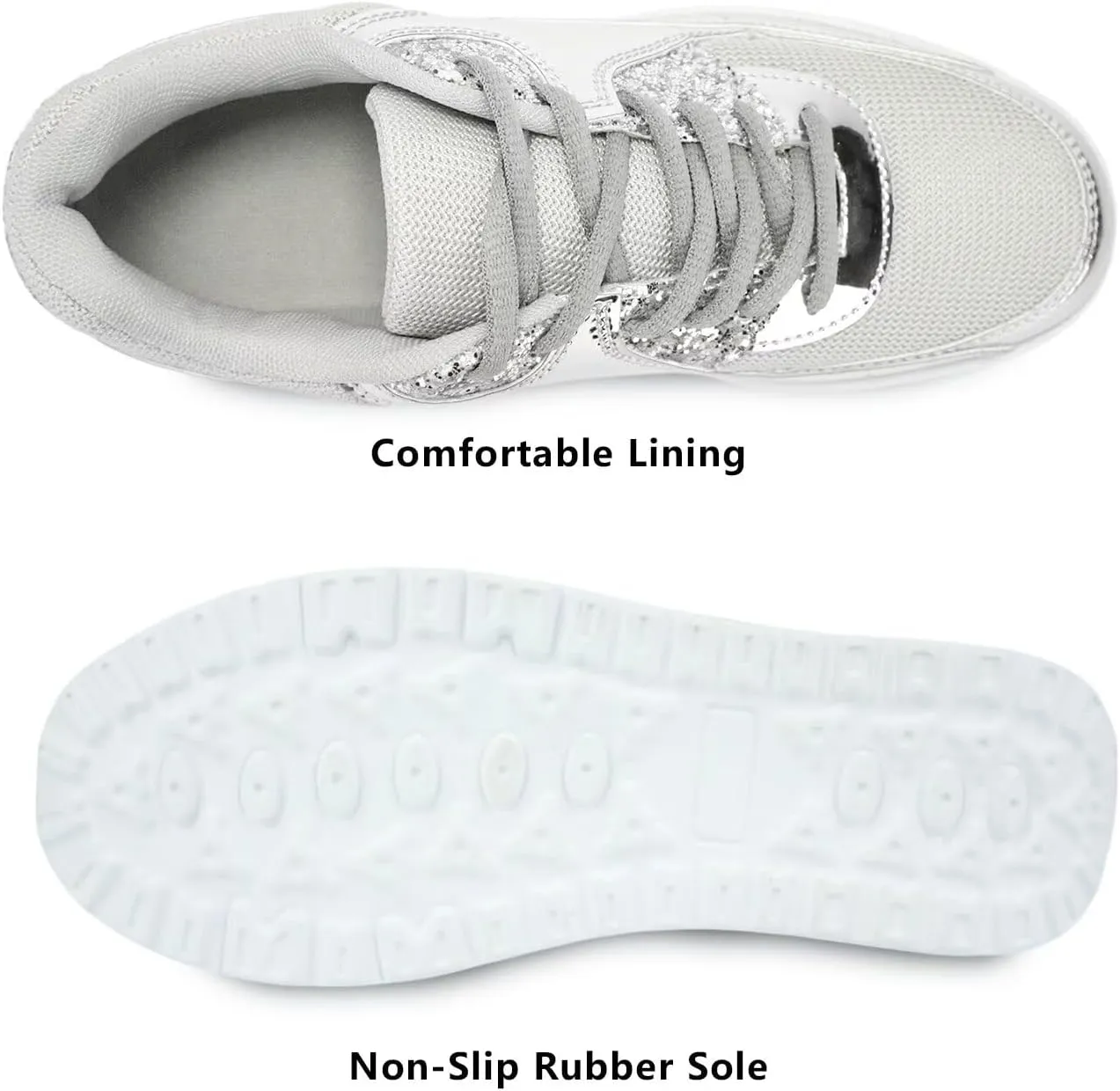Platform Sneakers for Women Walking Shoes Comfortable All Day Standing Wedge Rocker Bottom 2 inch Thick Air Cushion