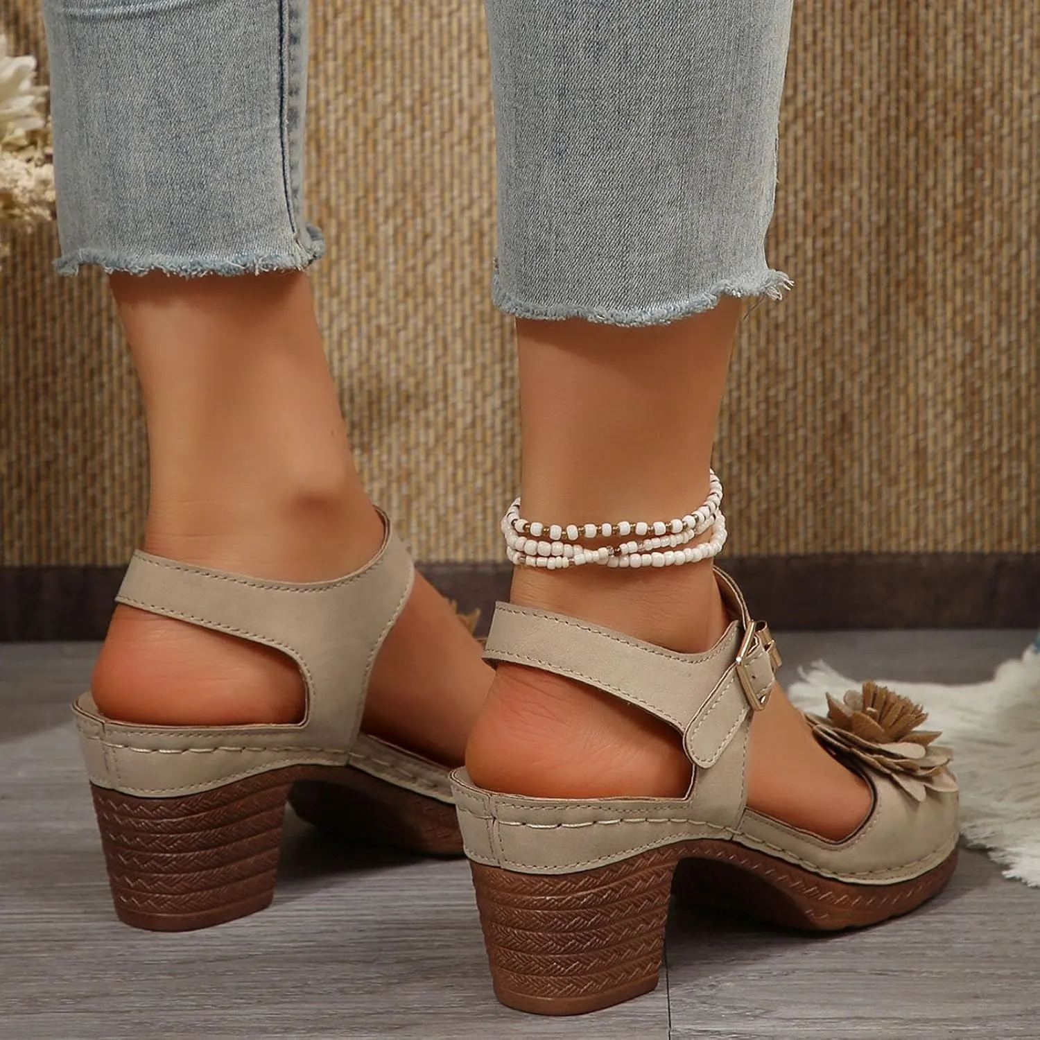 Platform Wedge Sandals for Women 2025 Dressy Summer Ankle Strap Wedges Casual Hollow Out Open Toe Low Heel Comfortable Sandal Work Sandals for Women Office Breathable Dress Shoes