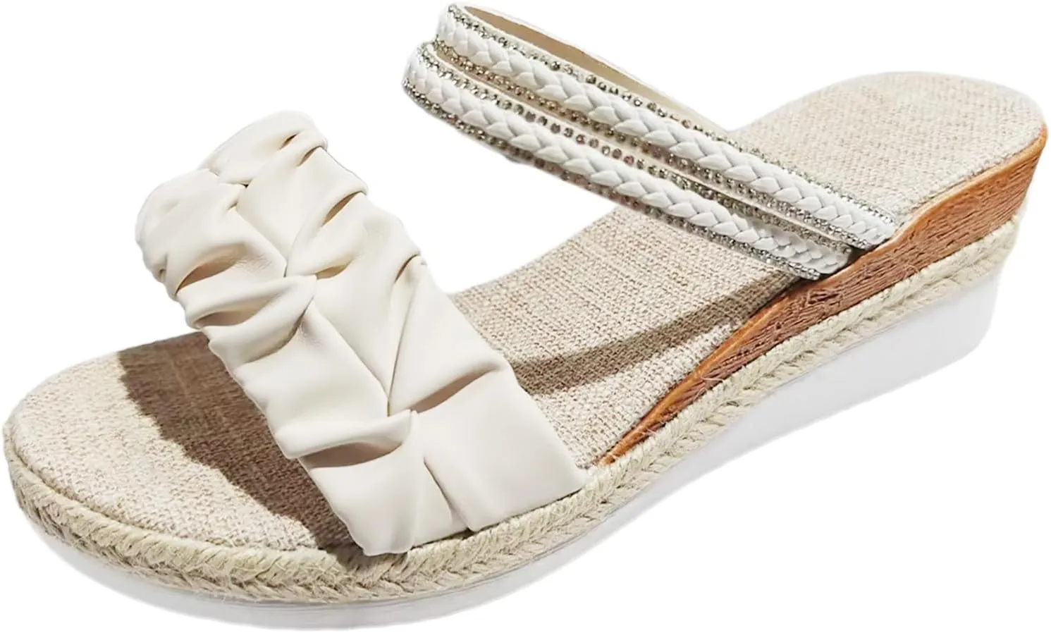Platform Wedge Sandals for Women,Espadrille Sandals for Women Summer Dressy 2024 Open Toe Ankle Strap Wedge Low Heels Sandals Comfortable Anti Slip Beach Boho Orthopedic Sandals Casual Walking Shoes
