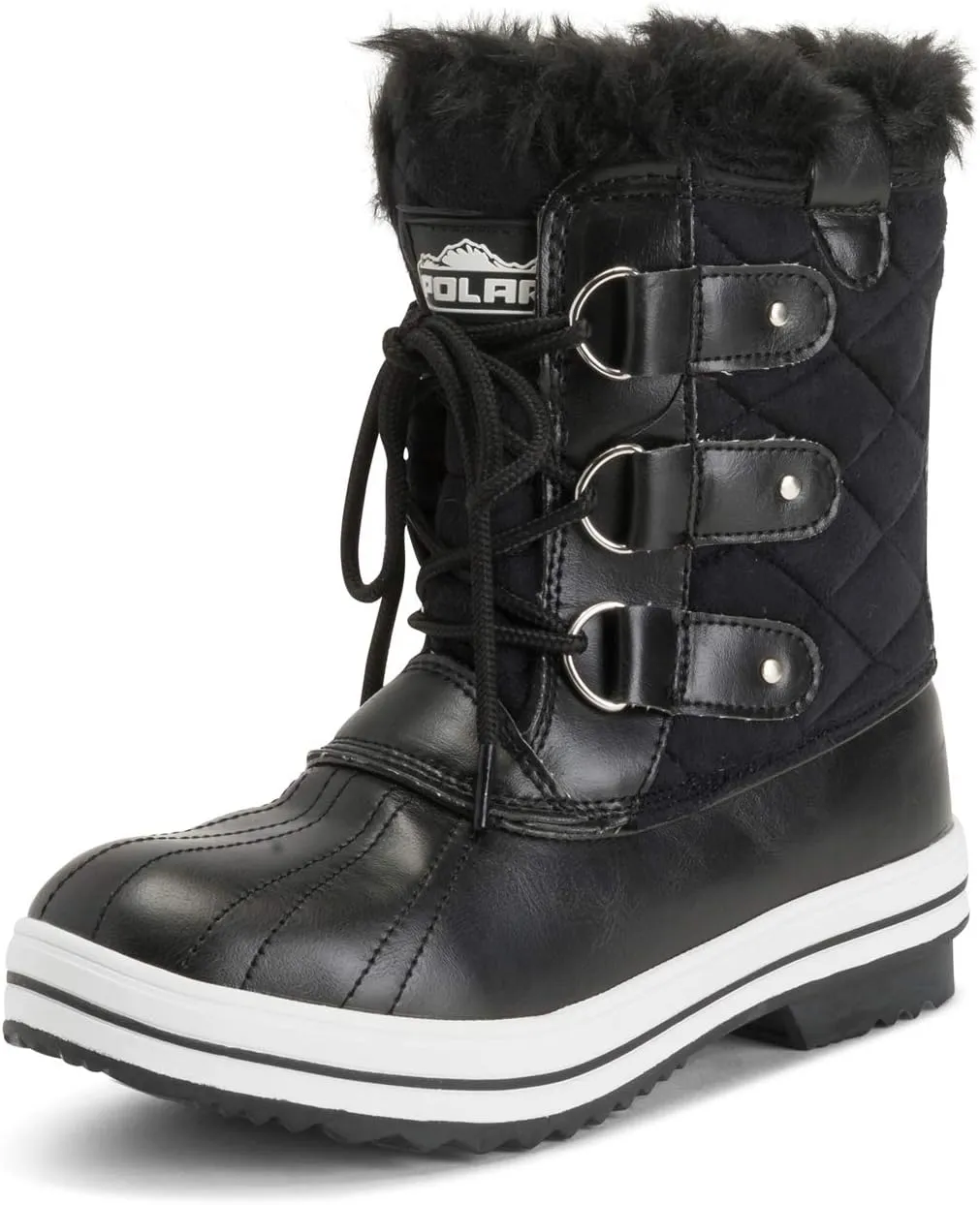 Polar Products Womens Snow Boot Quilted Short Winter Snow Rain Warm Waterproof Boots
