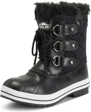Polar Products Womens Snow Boot Quilted Short Winter Snow Rain Warm Waterproof Boots