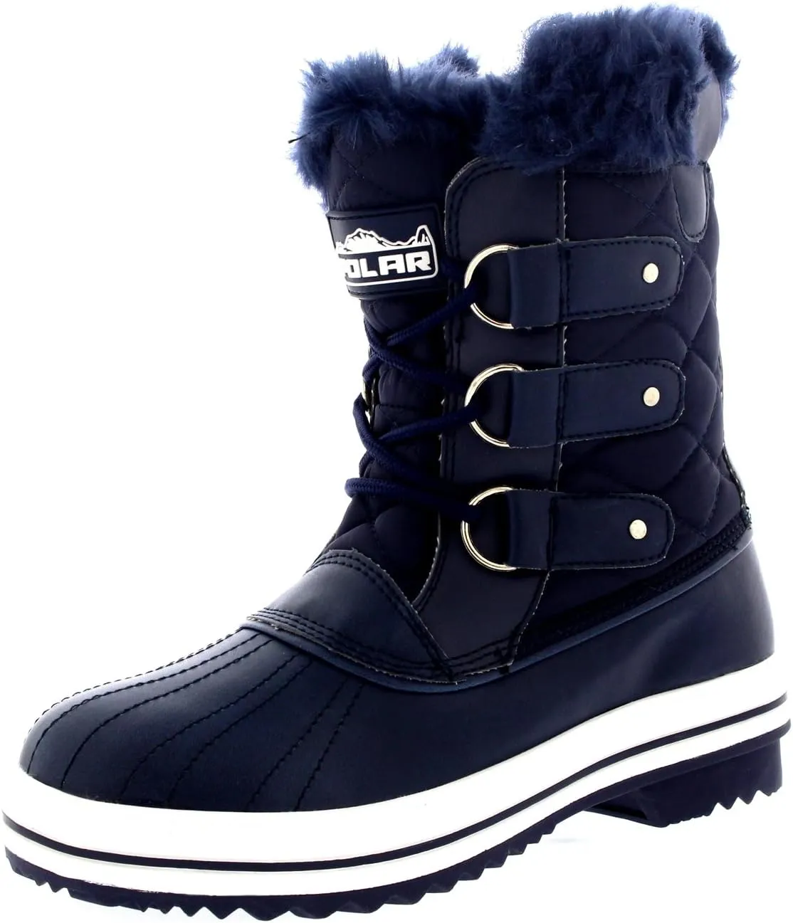 Polar Products Womens Snow Boot Quilted Short Winter Snow Rain Warm Waterproof Boots