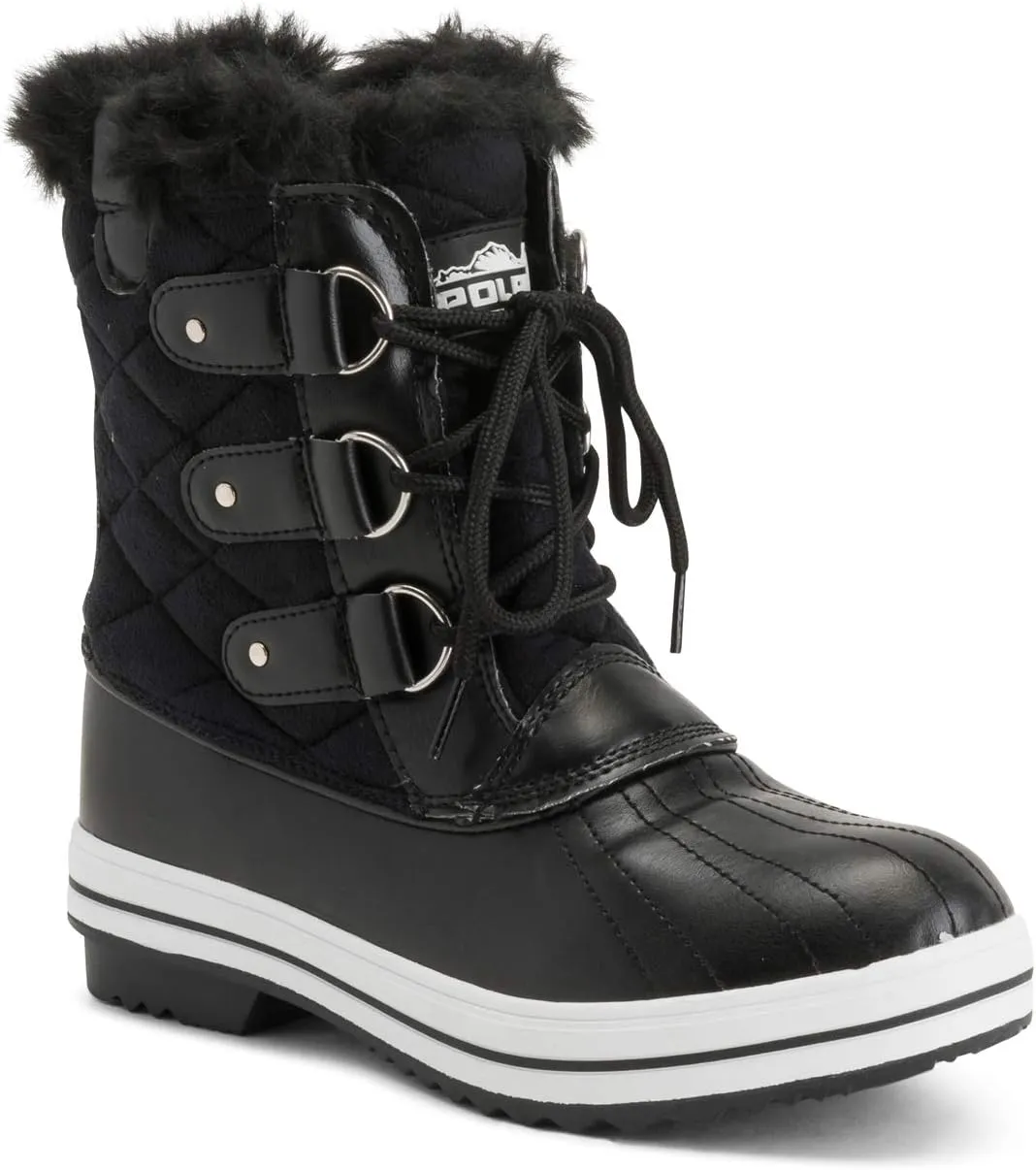 Polar Products Womens Snow Boot Quilted Short Winter Snow Rain Warm Waterproof Boots