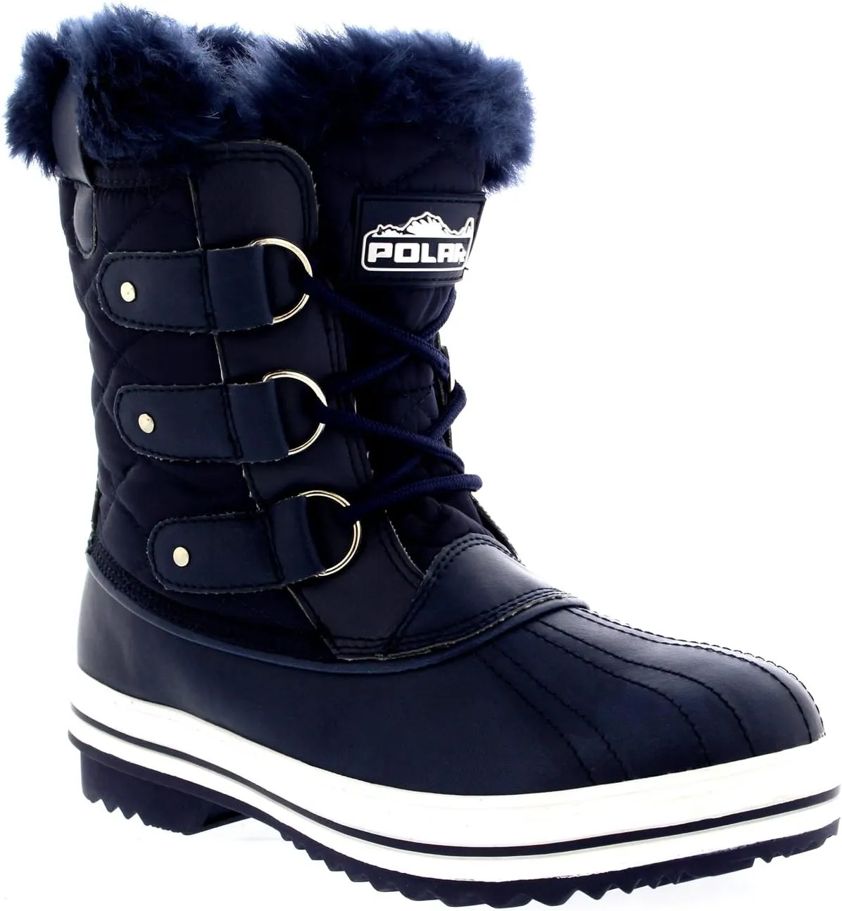 Polar Products Womens Snow Boot Quilted Short Winter Snow Rain Warm Waterproof Boots