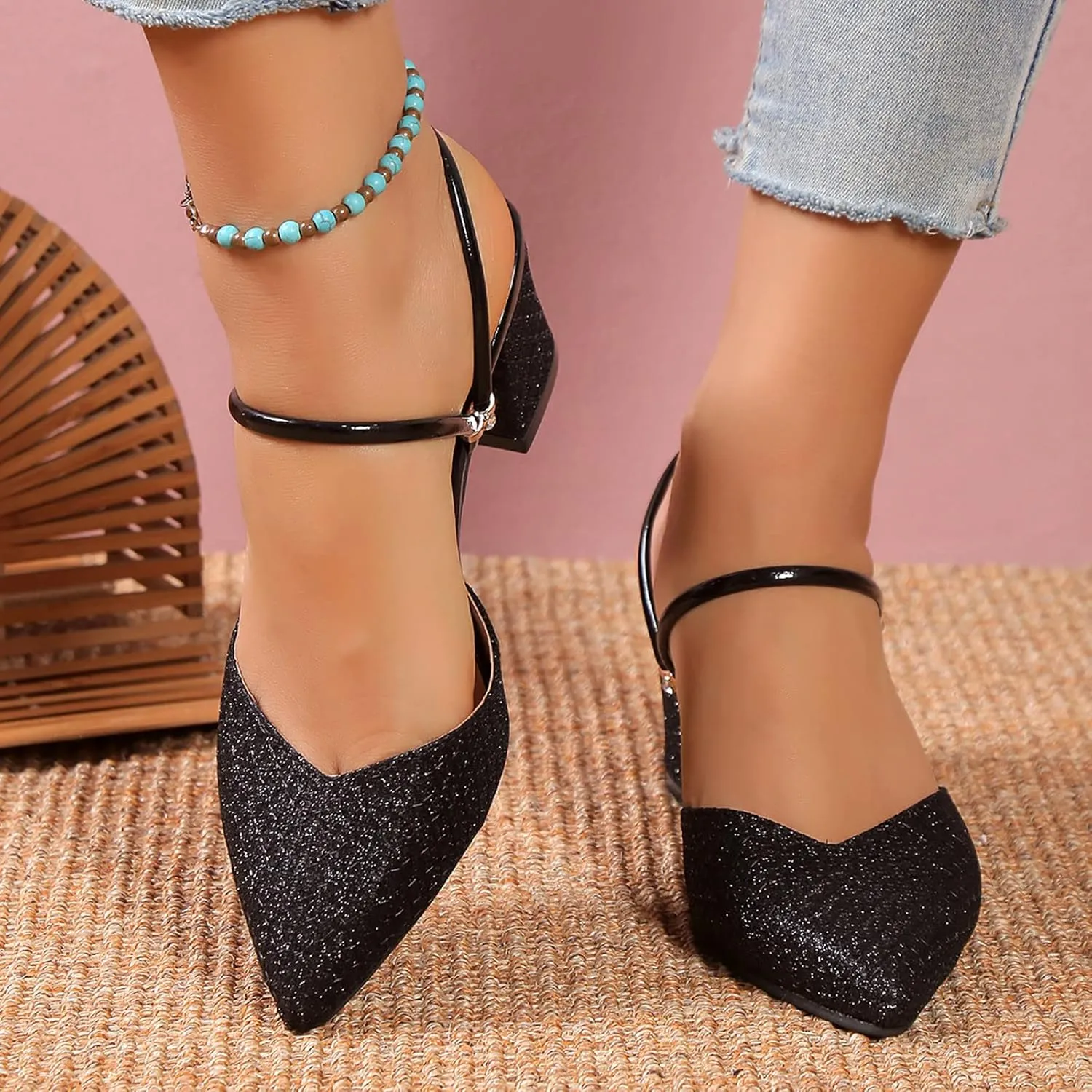 Pump Women Heels Prom Heeled Sandals for Women Women Sandals Women's High Heels Ankle Strap Stilettos Sandals