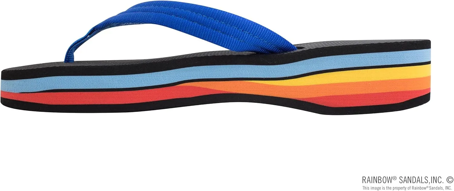 Rainbow Sandals Women's Four Layer Wedge Soft Rubber Top w/EVA Filled 3/4" Nylon Strap