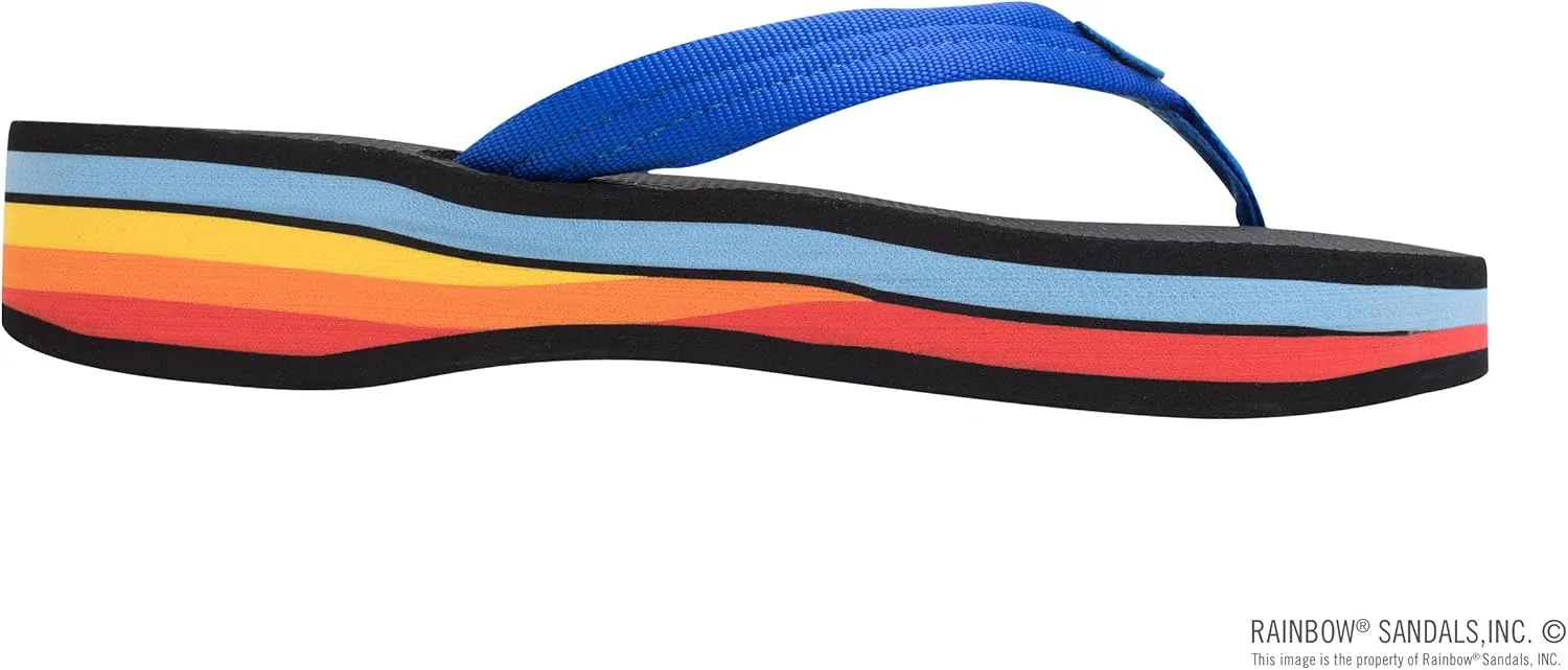 Rainbow Sandals Women's Four Layer Wedge Soft Rubber Top w/EVA Filled 3/4" Nylon Strap