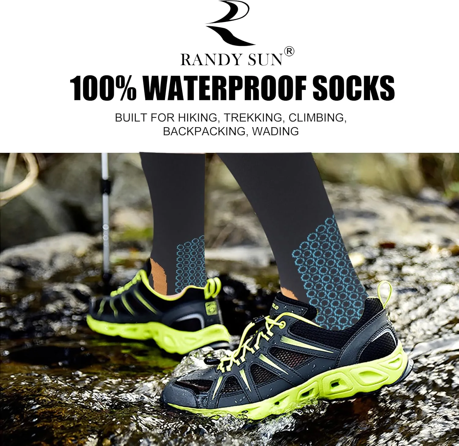 RANDY SUN Waterproof Breathable Knee High Kayaking Hunting Fishing Socks