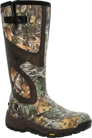 ROCKY Mens Xrb 1000G Insulated Waterproof Camo Rubber Round Toe Rain Casual Boots Knee High - Green