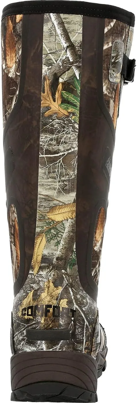 ROCKY Mens Xrb 1000G Insulated Waterproof Camo Rubber Round Toe Rain Casual Boots Knee High - Green