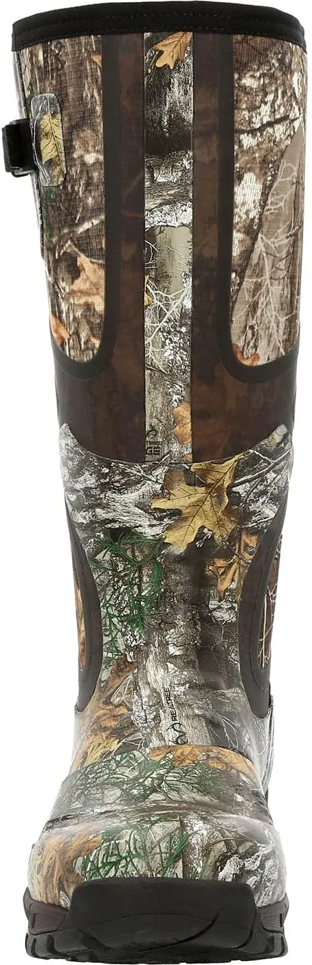 ROCKY Mens Xrb 1000G Insulated Waterproof Camo Rubber Round Toe Rain Casual Boots Knee High - Green