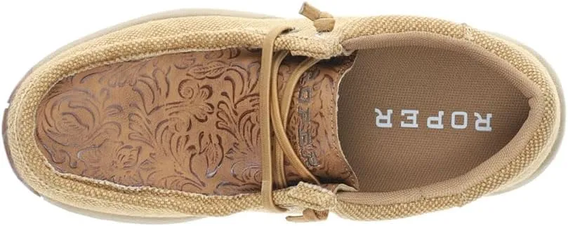 ROPER Womens Clearcut Embossed Slip On Flats Casual - Brown