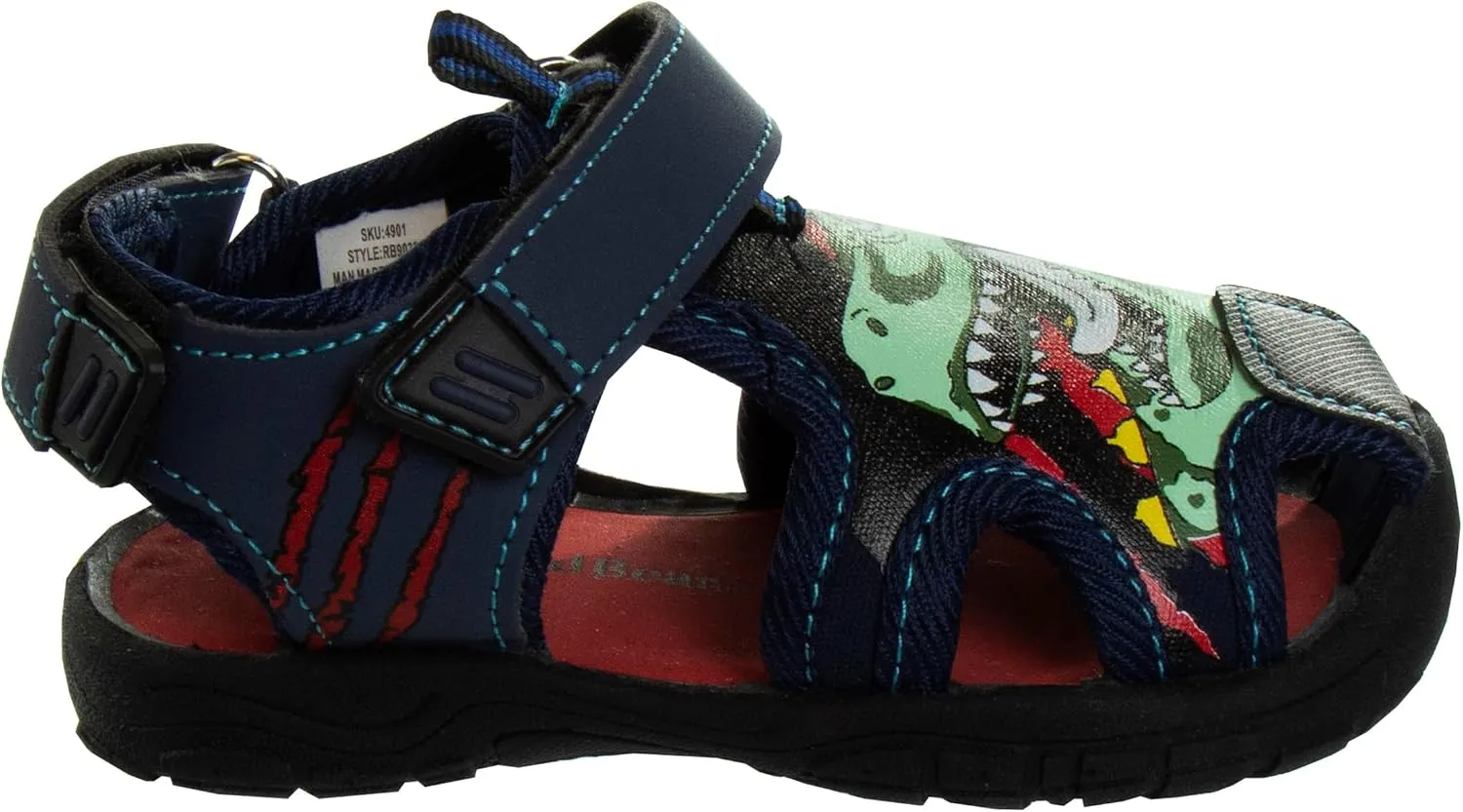 Rugged Bear Kids Boys Girls Closed-Toe Outdoor Sport Water Sandals - beach pool slide adjustable strap shoes athletic summer (Toddler/Little Kid/Big Kid)