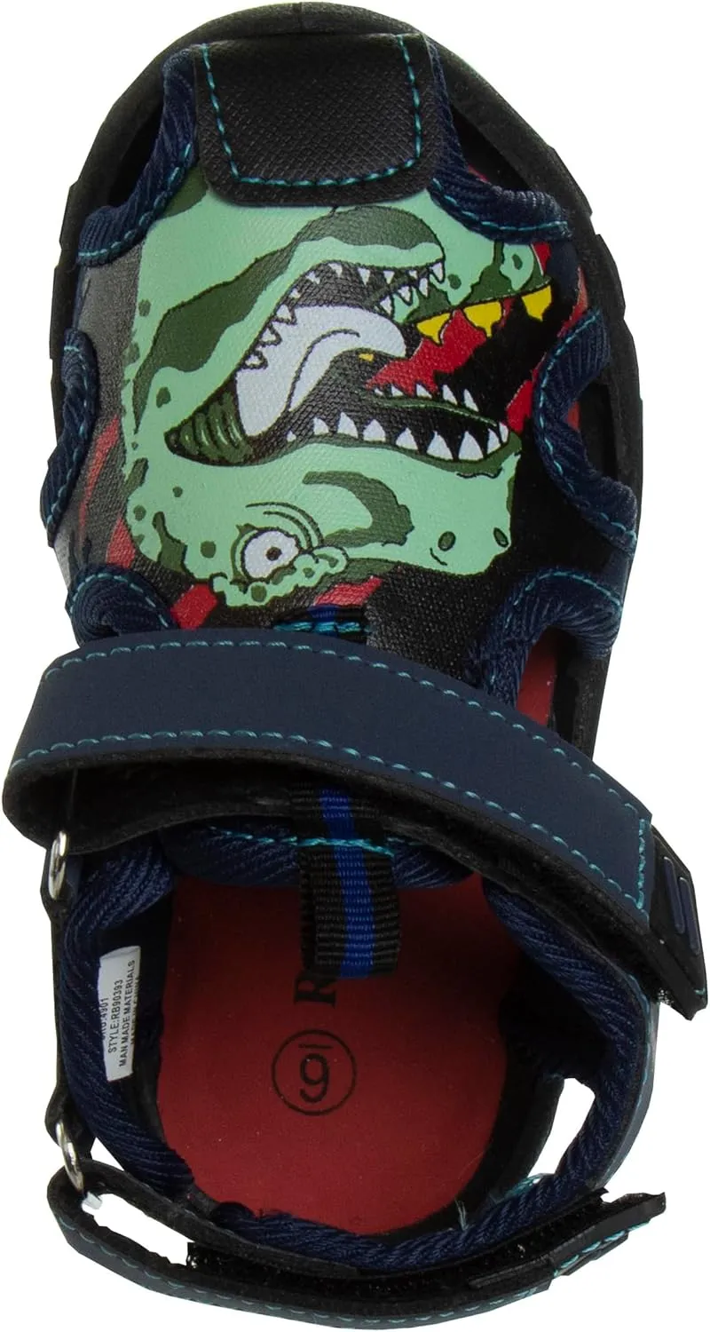Rugged Bear Kids Boys Girls Closed-Toe Outdoor Sport Water Sandals - beach pool slide adjustable strap shoes athletic summer (Toddler/Little Kid/Big Kid)