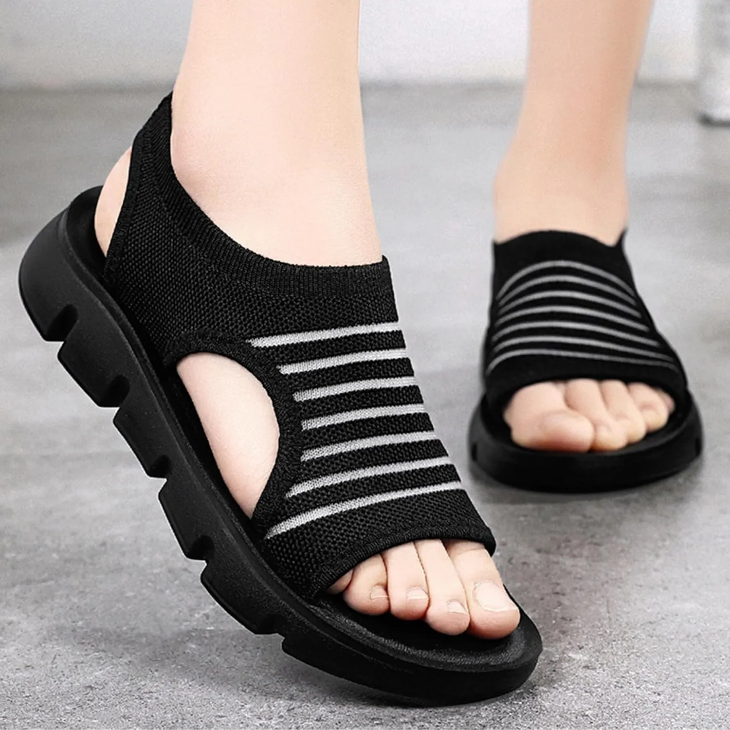 Sandals for Women 2025 Outdoor Hiking Walking Shoes Comfortable Summer Beach Ladies Flat Footwear