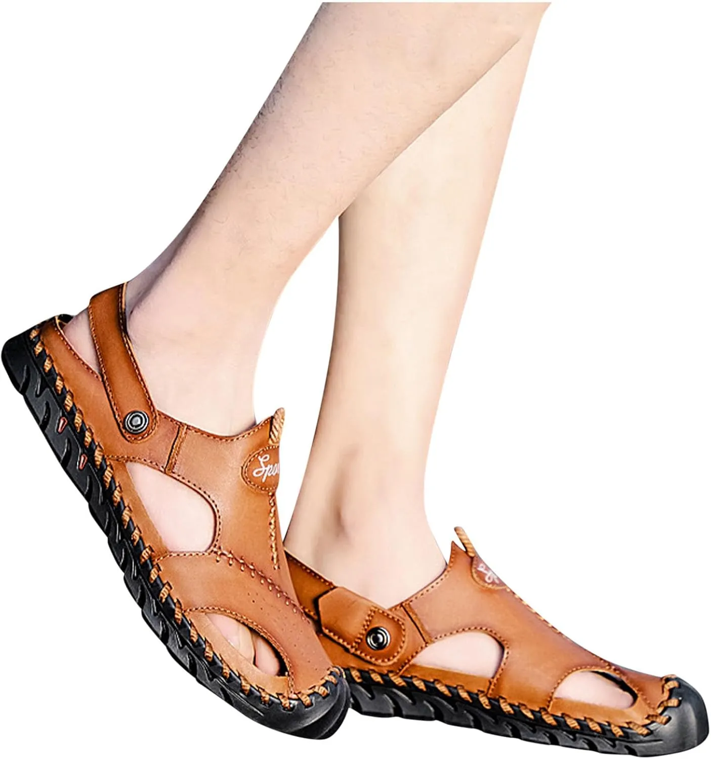 Sandals Men, Men Sandals Vintage Handmade Closed Toe Summer Outdoor Hiking Sports Shoes Fisherman Water Sandal 2025