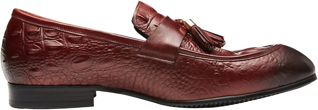 Santimon Mens Penny-Loafers Leather Tassel Fringed Formal Business Casual Moccasion Slip on Dress Shoes for Men