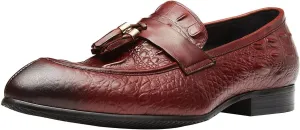Santimon Mens Penny-Loafers Leather Tassel Fringed Formal Business Casual Moccasion Slip on Dress Shoes for Men