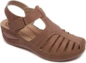 Semshedy Women's Close Toe Sandals, Comfortable Beach Athletic Sandals Casual Orthotic Shoes, Lightweight Ankle Strap Wedges Shoes