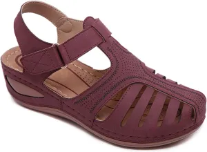 Semshedy Women's Close Toe Sandals, Comfortable Beach Athletic Sandals Casual Orthotic Shoes, Lightweight Ankle Strap Wedges Shoes