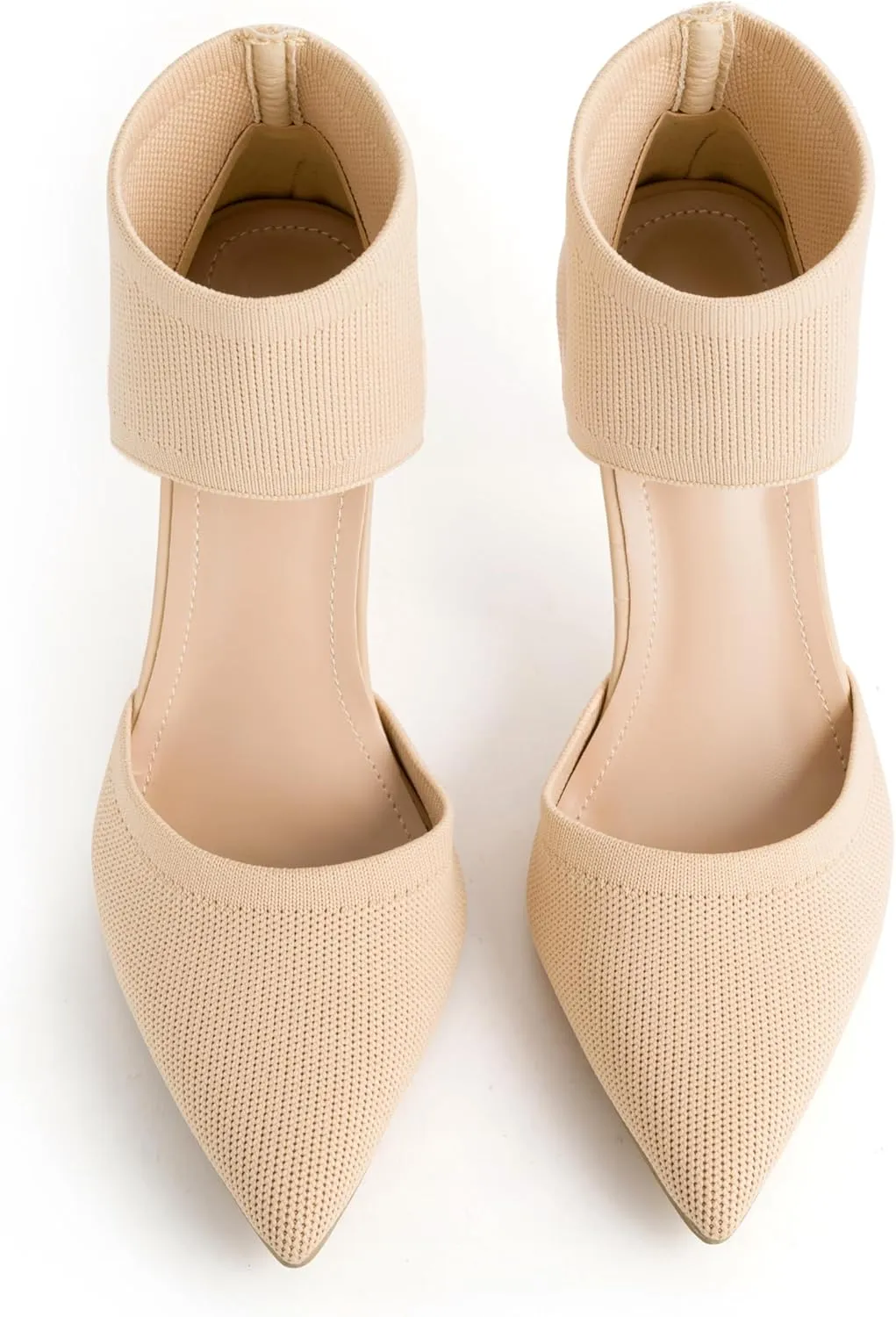 Sexy Black Heels Pumps for Women 3.7 Inches Closed Toe Stiletto Heel Knit Sandals Pointed Toe Stretchy Sock-Like Elastic Sandal Booties for Summer Slip On Comfortable Women Dress Shoes