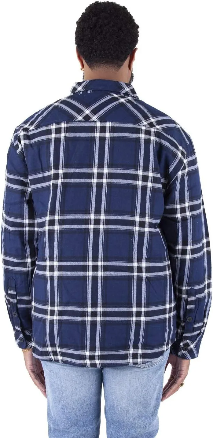Shaka Wear Men's Plaid Shirts – Flannel Long Sleeve Casual Button Up Fleece Soft Quilted Lined Jacket Regular and Big Size