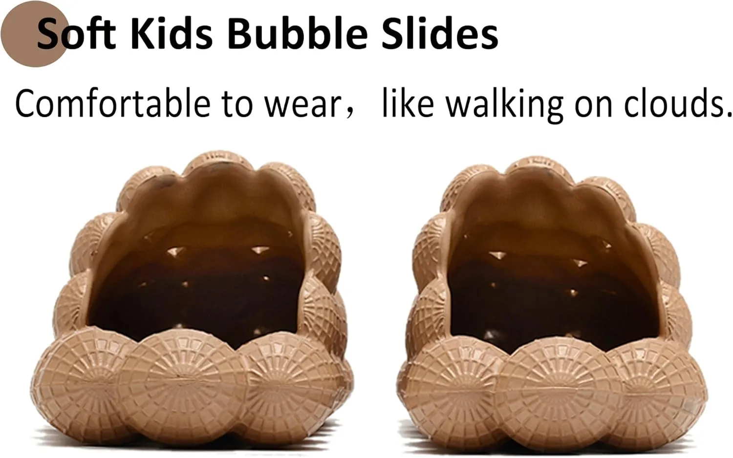 Sharllen Cloud Slides for Boys & Girls - Non-Slip House Slippers for Kids - Beach Slide Sandals in Black, White & Beige