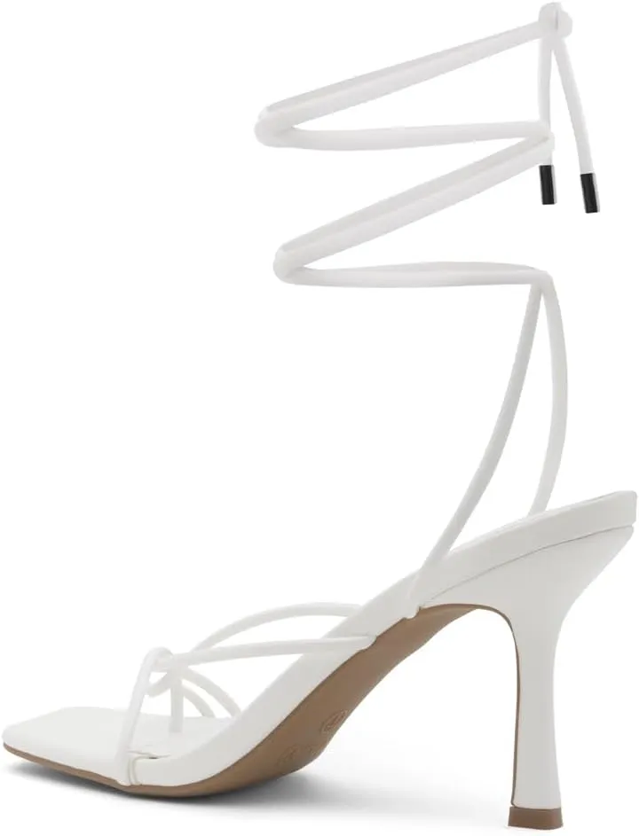 Shoe Land SL-Dafne Womens Strappy Heels Lace up Heeled Sandals Square Open Toe Tie Up Stiletto High Heel Shoes for Prom Party