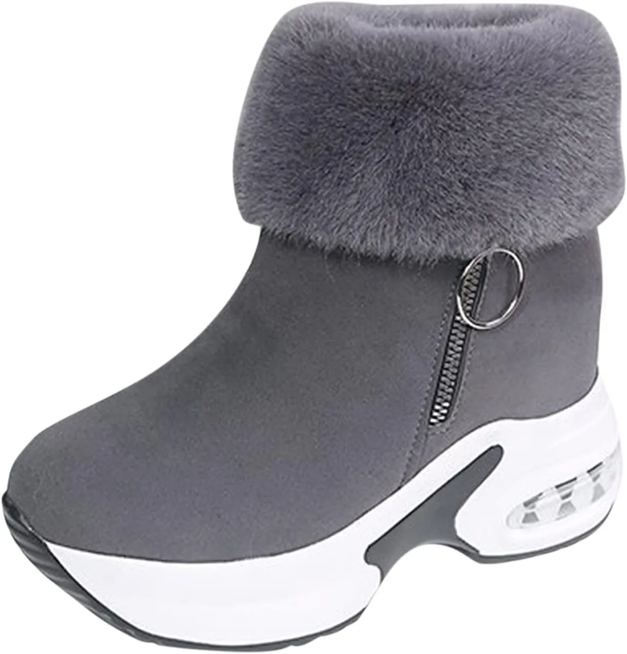 Shoes for Women,Fashion Women's Casual Thicken Heel Shoes Breathable Slip-on Wedges Thermal Boots