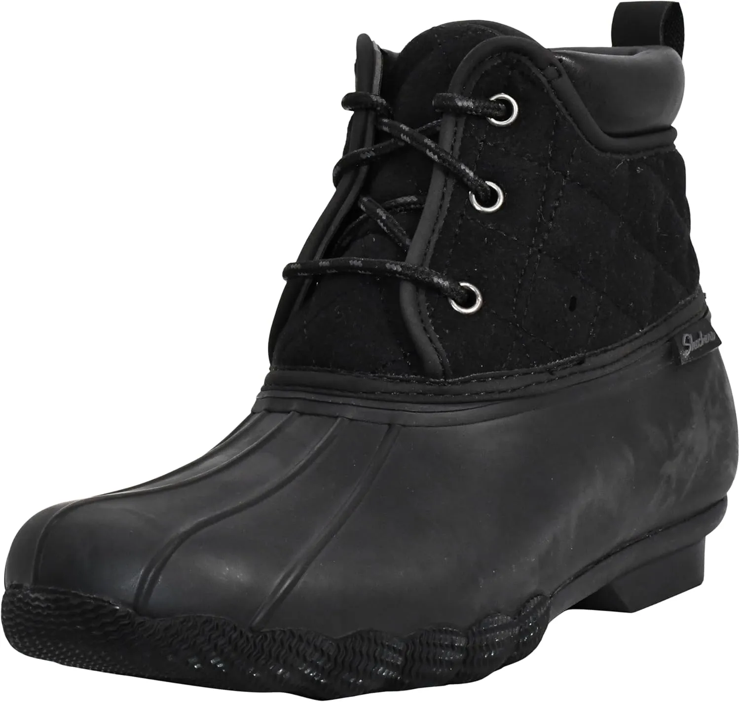 Skechers Women's Pond-Lil Puddles-Mid Quilted Lace Up Duck Boot with Waterproof Outsole Rain